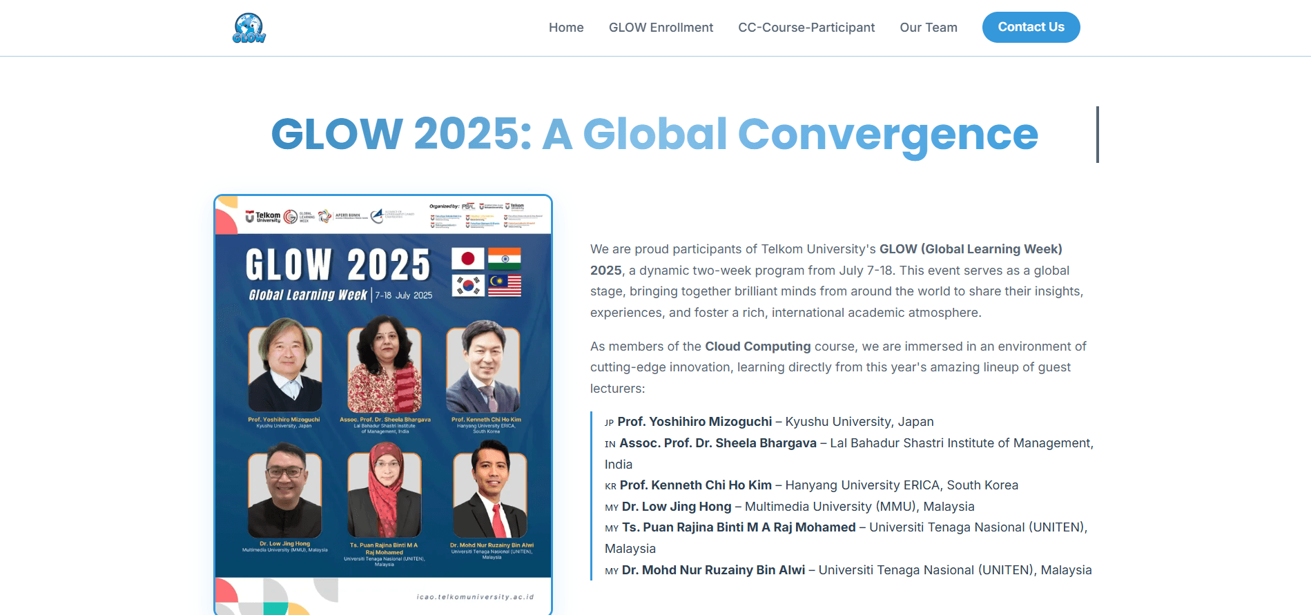 GLOW Website